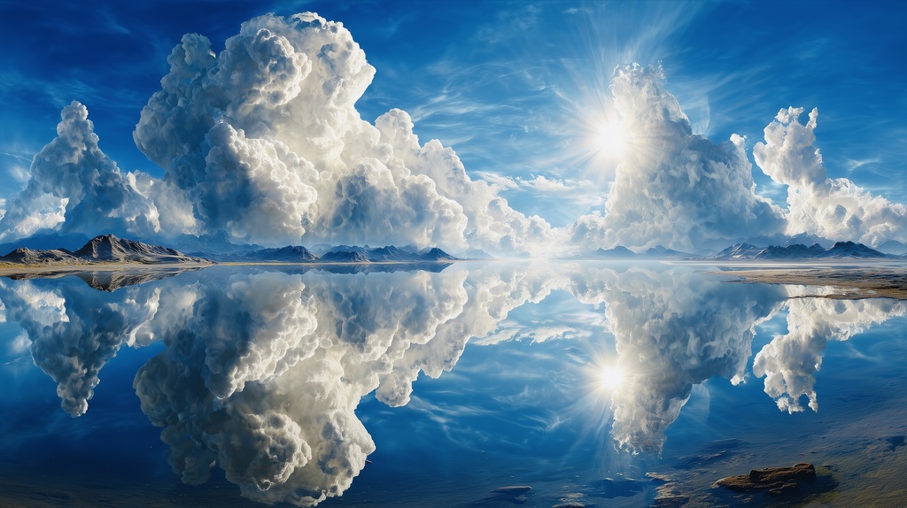 幻想的な空と雲の背景素材【高画質10枚】Vol.17〈快晴編〉