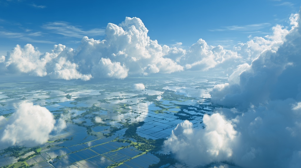 幻想的な空と雲の背景素材【高画質10枚】Vol.17〈快晴編〉