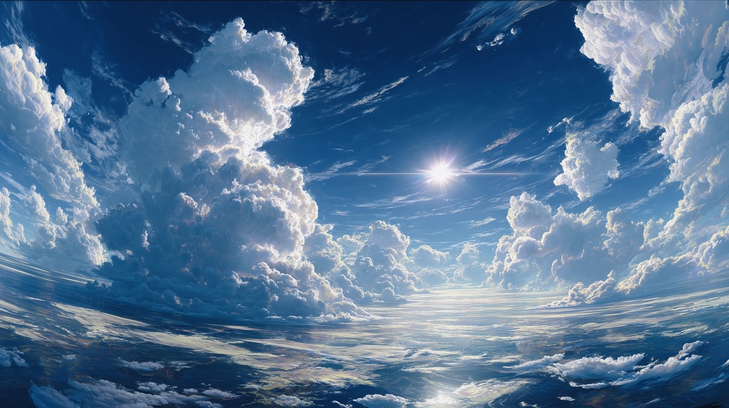 幻想的な空と雲の背景素材【高画質10枚】Vol.17〈快晴編〉