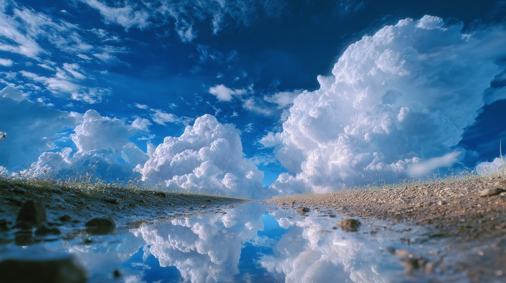 幻想的な空と雲の背景素材【高画質10枚】Vol.20〈快晴編〉