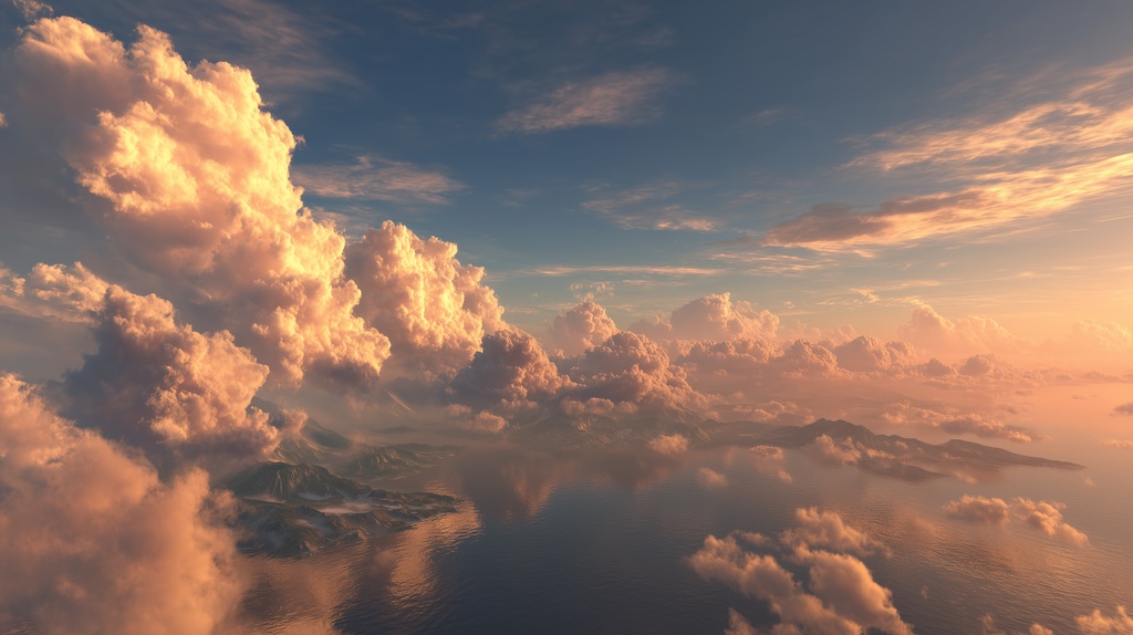 幻想的な空と雲の背景素材【高画質10枚】Vol.21〈夕焼け編〉