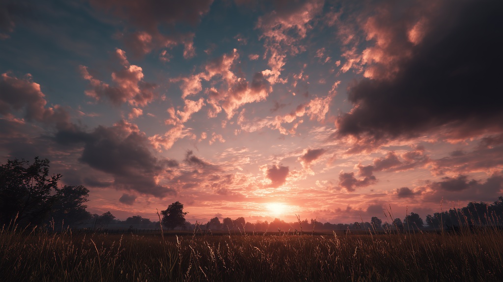 幻想的な空と雲の背景素材【高画質10枚】Vol.22〈夕焼け編〉