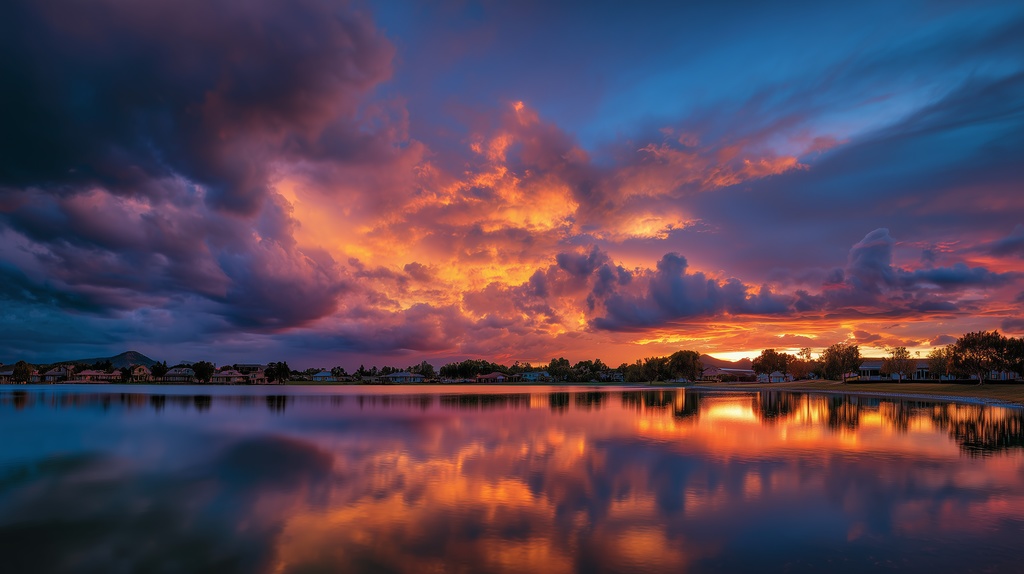 幻想的な空と雲の背景素材【高画質10枚】Vol.22〈夕焼け編〉
