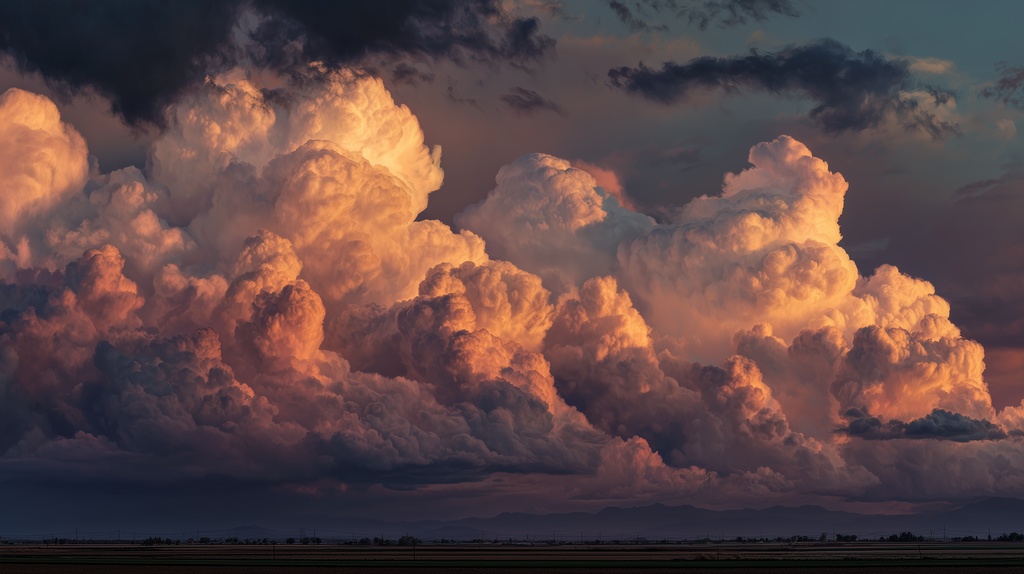 幻想的な空と雲の背景素材【高画質10枚】Vol.22〈夕焼け編〉