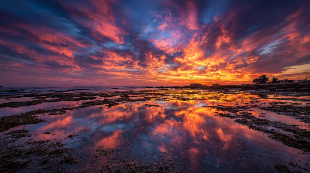 幻想的な空と雲の背景素材【高画質10枚】Vol.23〈夕焼け編〉
