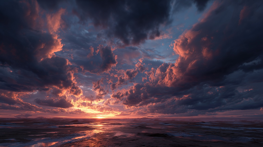 幻想的な空と雲の背景素材【高画質10枚】Vol.23〈夕焼け編〉