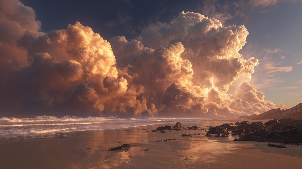 幻想的な空と雲の背景素材【高画質10枚】Vol.24〈夕焼け編〉