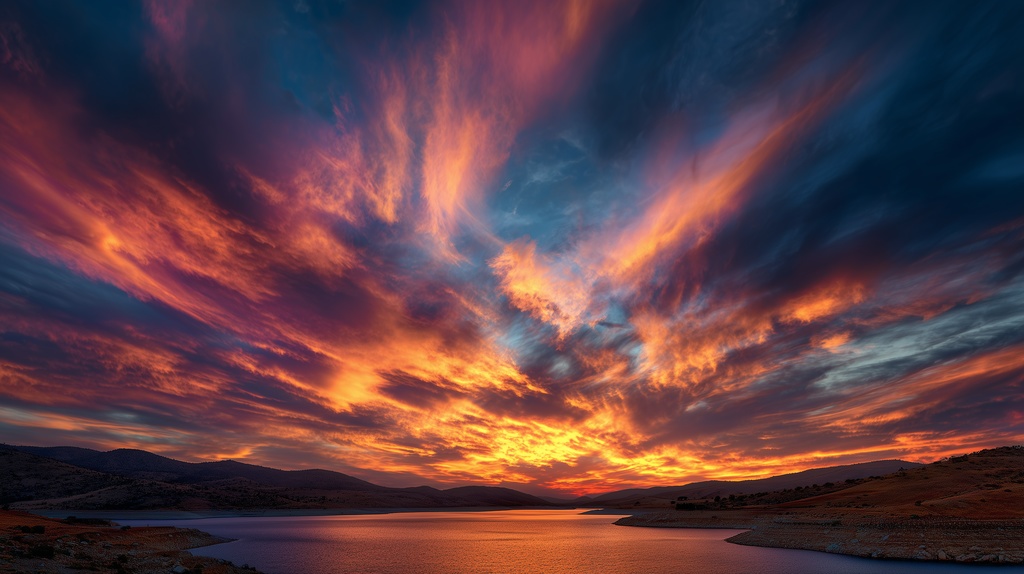 幻想的な空と雲の背景素材【高画質10枚】Vol.24〈夕焼け編〉