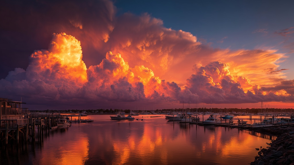 幻想的な空と雲の背景素材【高画質10枚】Vol.24〈夕焼け編〉