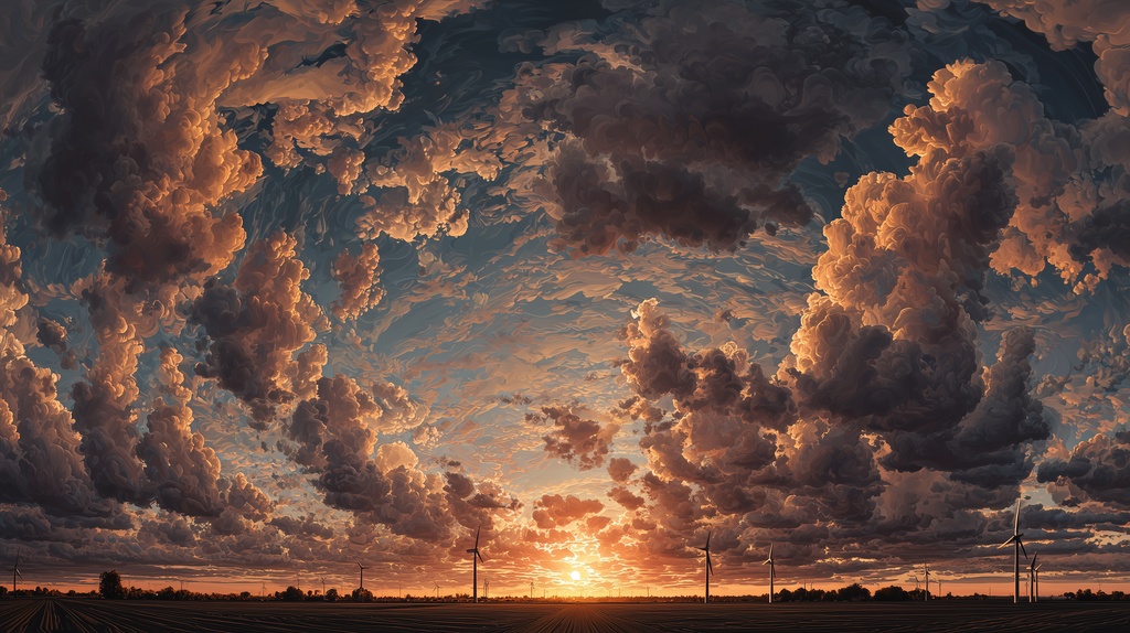 幻想的な空と雲の背景素材【高画質10枚】Vol.25〈夕焼け編〉