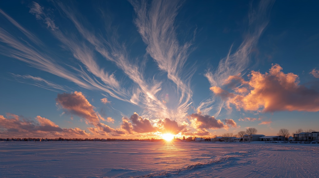 幻想的な空と雲の背景素材【高画質10枚】Vol.25〈夕焼け編〉