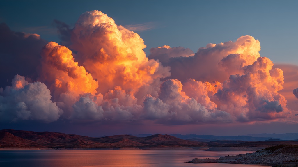 幻想的な空と雲の背景素材【高画質10枚】Vol.26〈夕焼け編〉