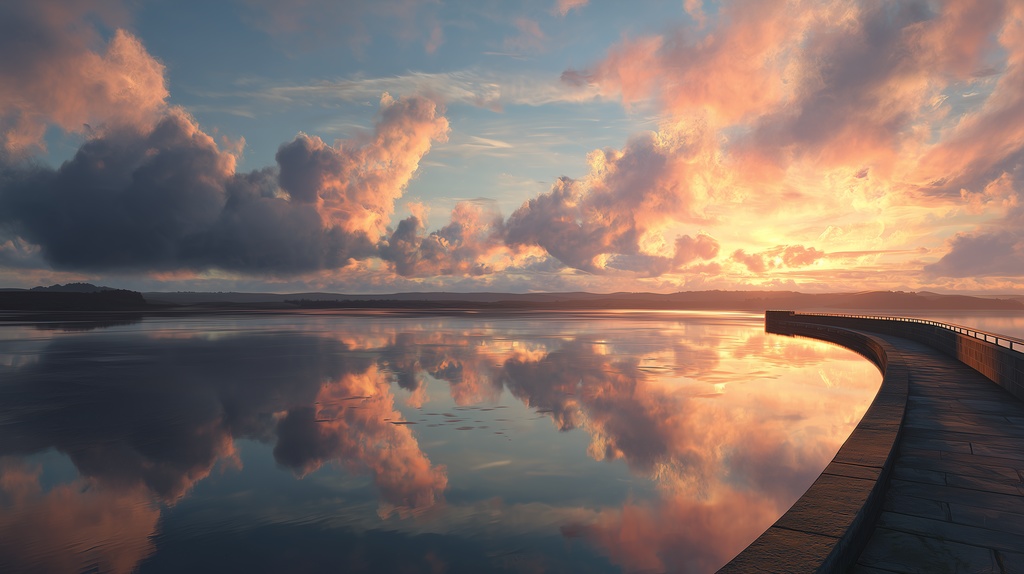 幻想的な空と雲の背景素材【高画質10枚】Vol.26〈夕焼け編〉