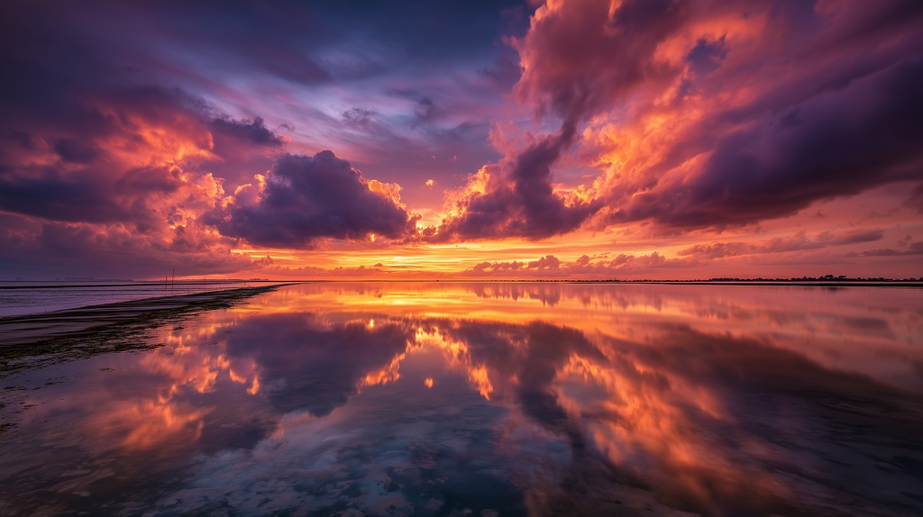 幻想的な空と雲の背景素材【高画質10枚】Vol.27〈夕焼け編〉