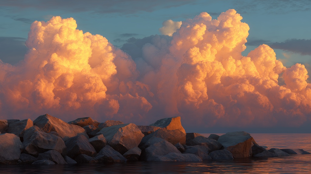 幻想的な空と雲の背景素材【高画質10枚】Vol.27〈夕焼け編〉