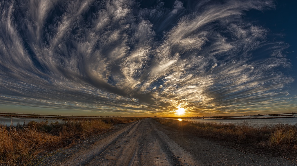 幻想的な空と雲の背景素材【高画質10枚】Vol.27〈夕焼け編〉