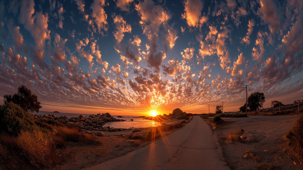 幻想的な空と雲の背景素材【高画質10枚】Vol.28〈夕焼け編〉