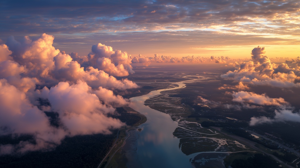 幻想的な空と雲の背景素材【高画質10枚】Vol.28〈夕焼け編〉