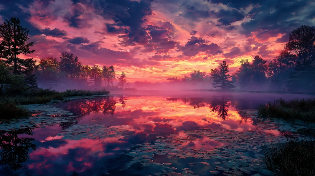 幻想的な空と雲の背景素材【高画質10枚】Vol.30〈夕焼け編〉