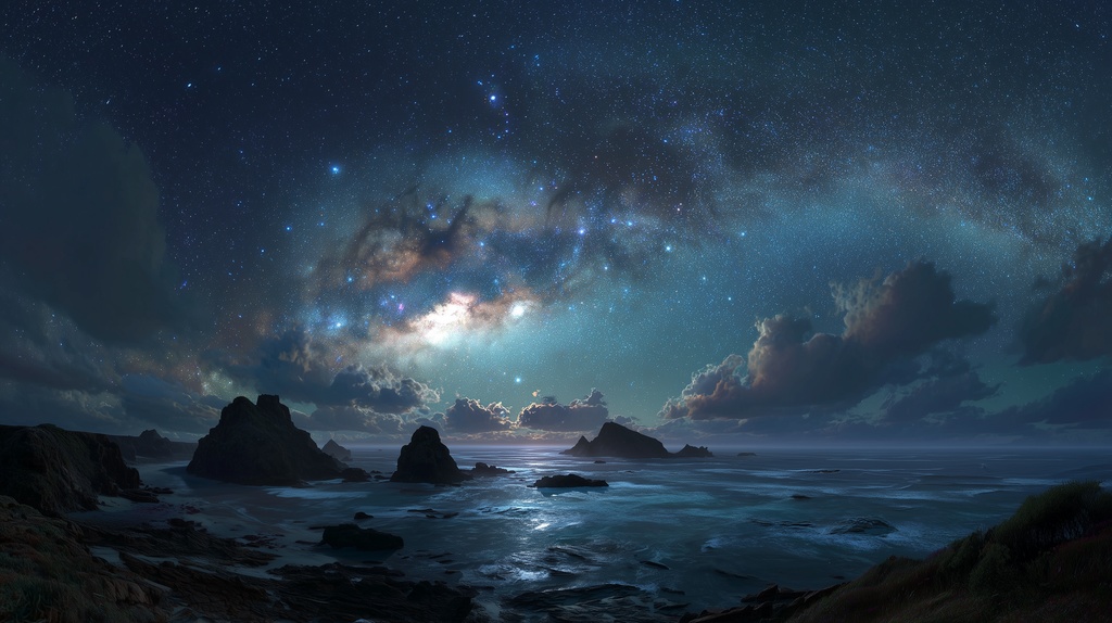 幻想的な空と雲の背景素材【高画質10枚】Vol.33〈夜空編〉