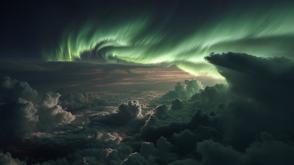 幻想的な空と雲の背景素材【高画質10枚】Vol.42〈オーロラ編〉