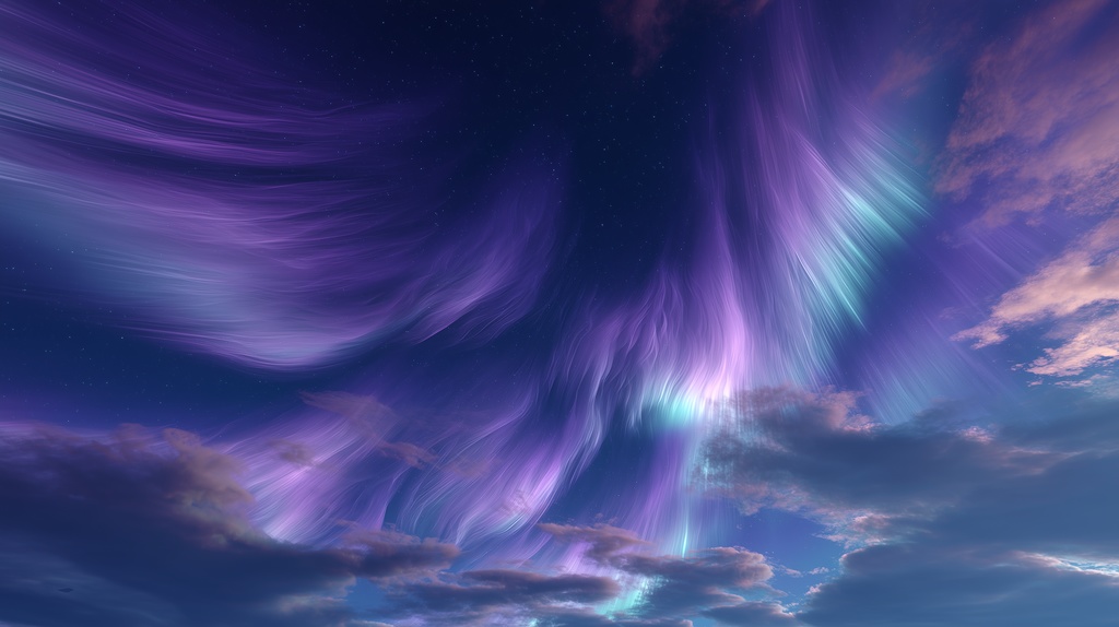 幻想的な空と雲の背景素材【高画質10枚】Vol.45〈オーロラ編〉