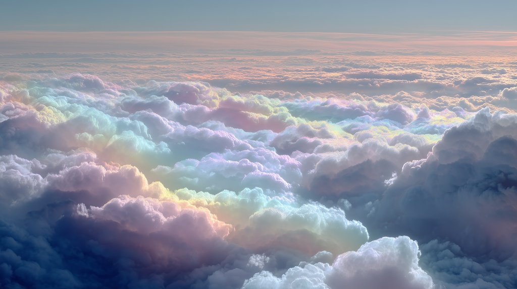 幻想的な空と雲の背景素材【高画質10枚】Vol.51〈彩雲編〉