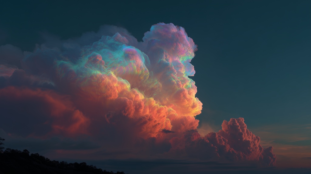 幻想的な空と雲の背景素材【高画質10枚】Vol.51〈彩雲編〉