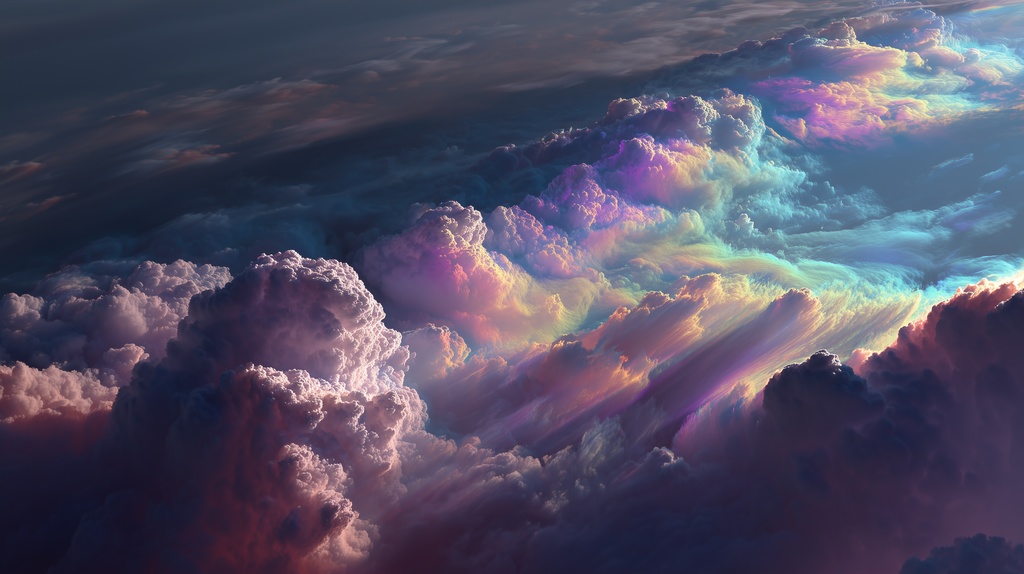 幻想的な空と雲の背景素材【高画質10枚】Vol.52〈彩雲編〉