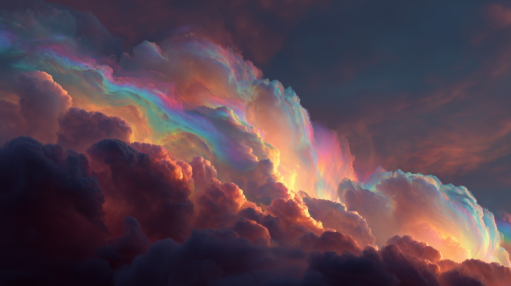 幻想的な空と雲の背景素材【高画質10枚】Vol.52〈彩雲編〉