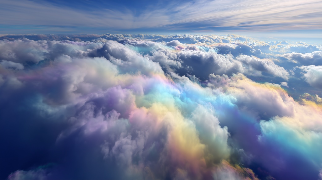 幻想的な空と雲の背景素材【高画質10枚】Vol.53〈彩雲編〉