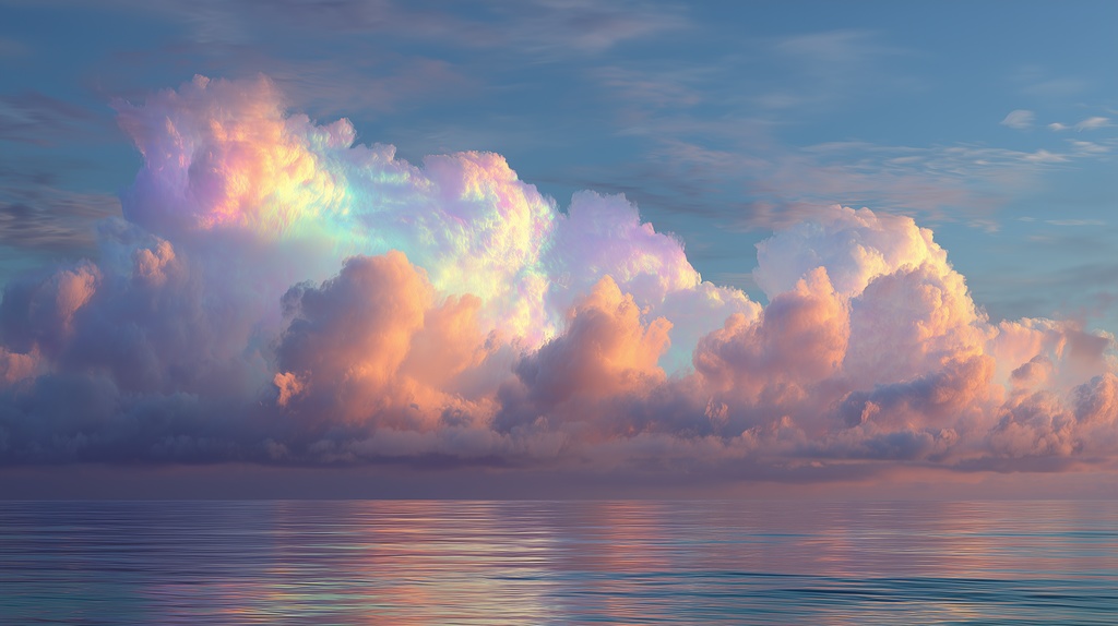 幻想的な空と雲の背景素材【高画質10枚】Vol.53〈彩雲編〉