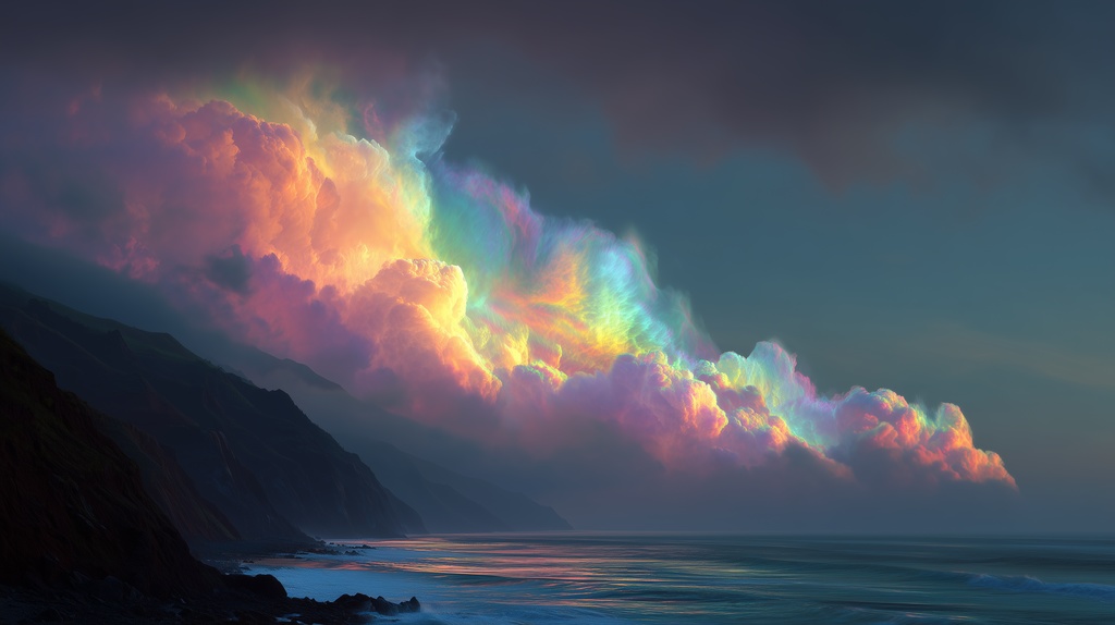 幻想的な空と雲の背景素材【高画質10枚】Vol.53〈彩雲編〉