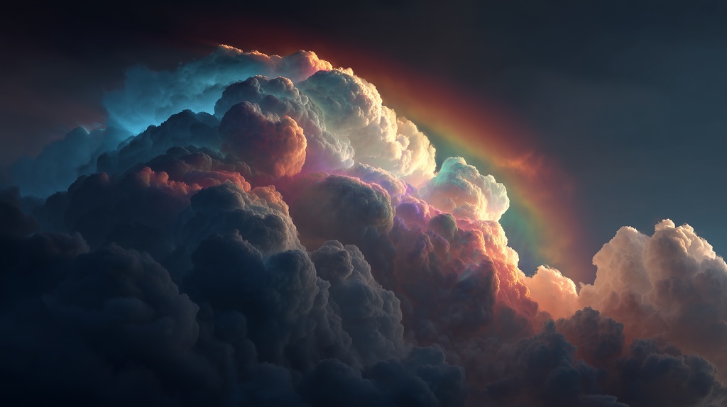 幻想的な空と雲の背景素材【高画質10枚】Vol.55〈彩雲編〉