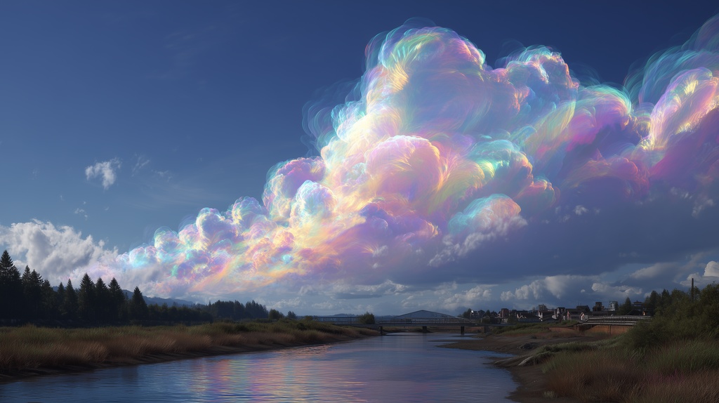 幻想的な空と雲の背景素材【高画質10枚】Vol.55〈彩雲編〉