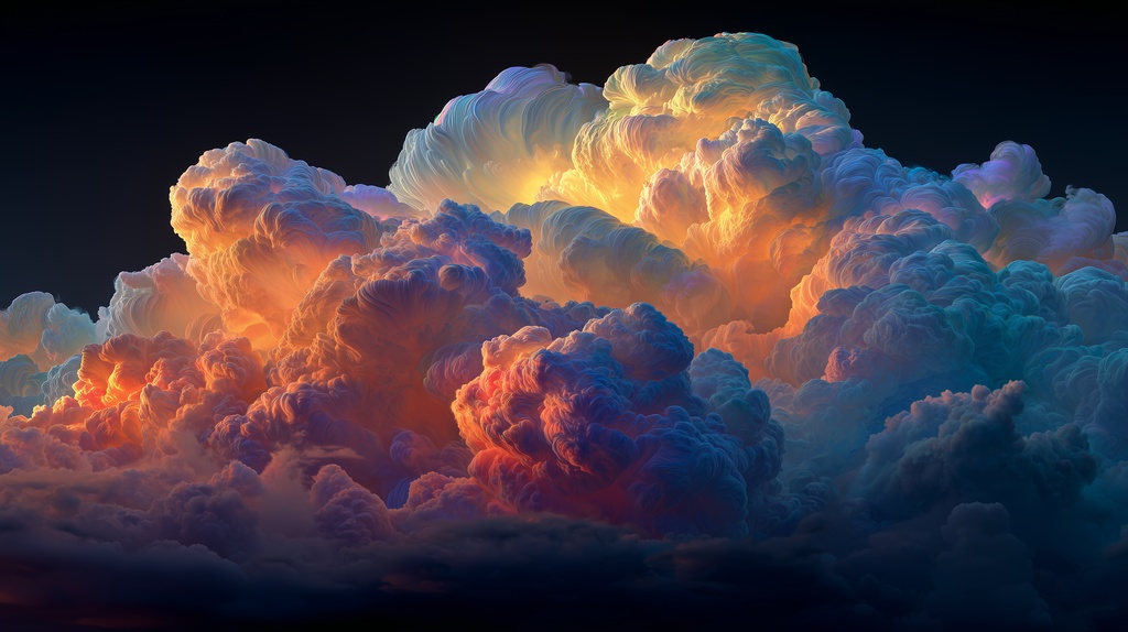 幻想的な空と雲の背景素材【高画質10枚】Vol.55〈彩雲編〉