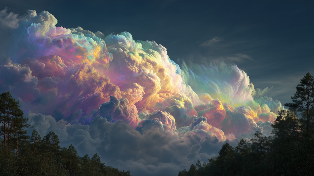 幻想的な空と雲の背景素材【高画質10枚】Vol.56〈彩雲編〉