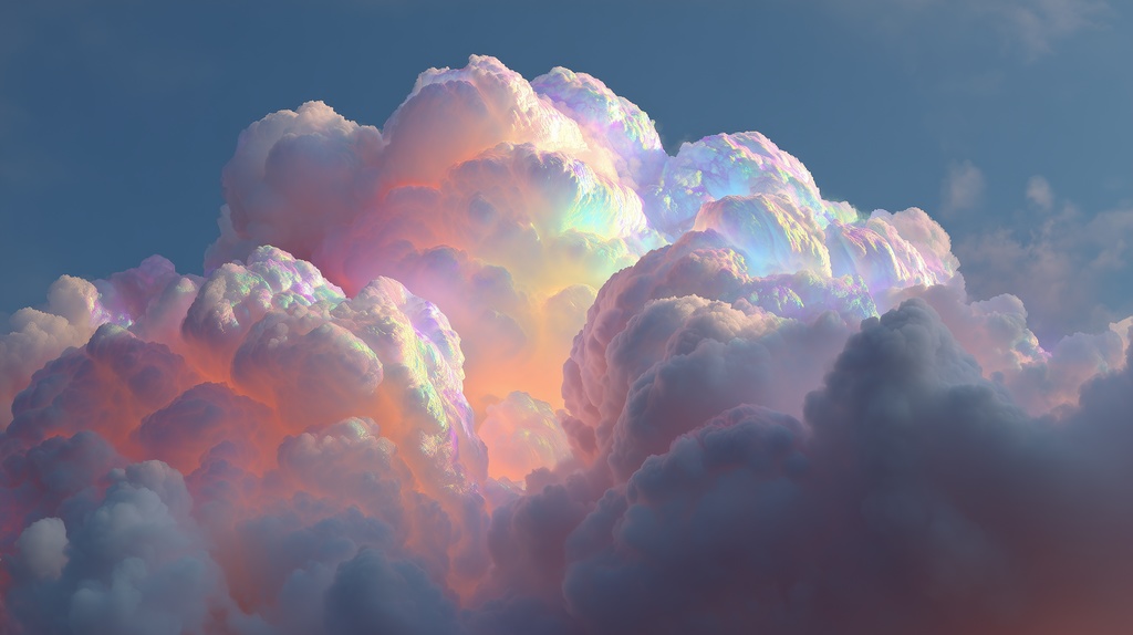 幻想的な空と雲の背景素材【高画質10枚】Vol.56〈彩雲編〉