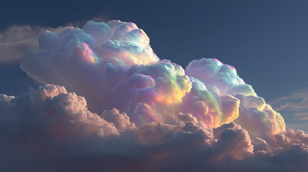 幻想的な空と雲の背景素材【高画質10枚】Vol.57〈彩雲編〉