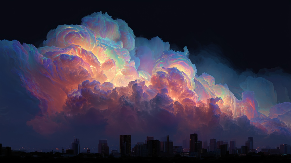 幻想的な空と雲の背景素材【高画質10枚】Vol.58〈彩雲編〉