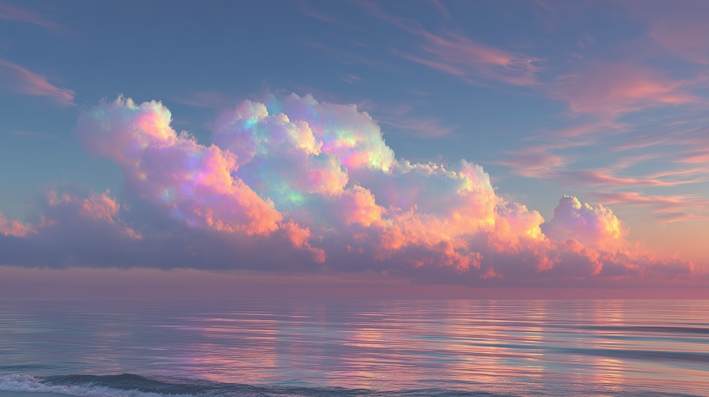 幻想的な空と雲の背景素材【高画質10枚】Vol.58〈彩雲編〉
