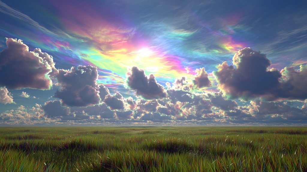 幻想的な空と雲の背景素材【高画質10枚】Vol.60〈彩雲編〉