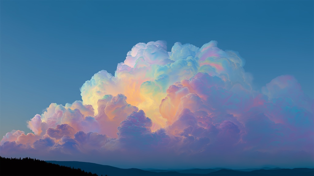 幻想的な空と雲の背景素材【高画質10枚】Vol.60〈彩雲編〉