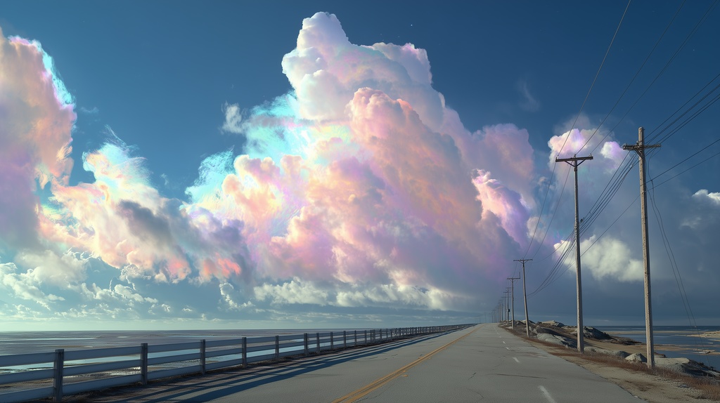 幻想的な空と雲の背景素材【高画質10枚】Vol.60〈彩雲編〉