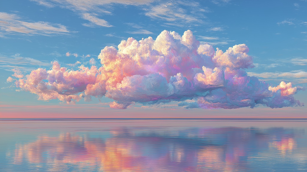 幻想的な空と雲の背景素材【高画質10枚】Vol.60〈彩雲編〉