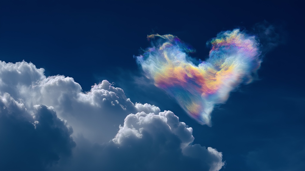 幻想的な空と雲の背景素材【高画質10枚】Vol.61〈ハート雲編〉