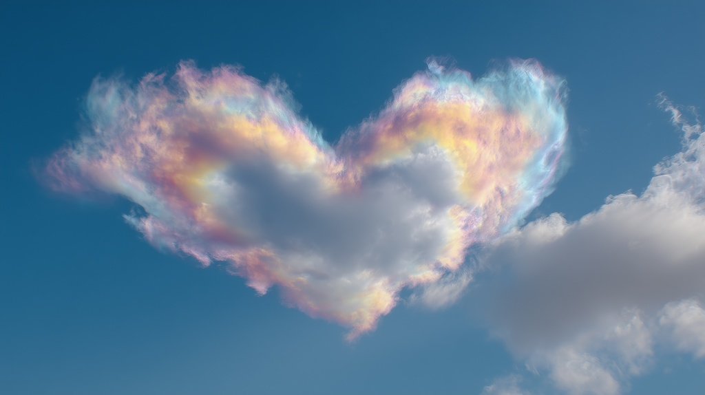 幻想的な空と雲の背景素材【高画質10枚】Vol.61〈ハート雲編〉