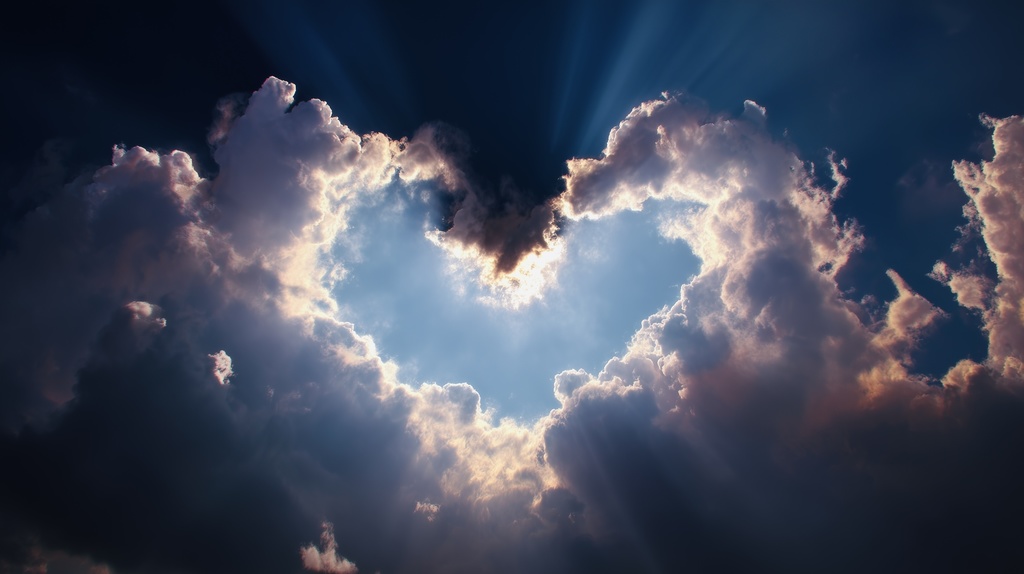 幻想的な空と雲の背景素材【高画質10枚】Vol.62〈ハート雲編〉