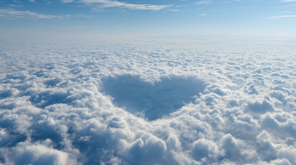 幻想的な空と雲の背景素材【高画質10枚】Vol.63〈ハート雲編〉