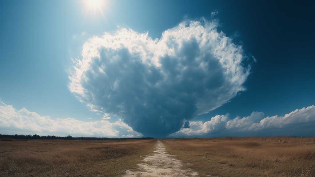 幻想的な空と雲の背景素材【高画質10枚】Vol.65〈ハート雲編〉